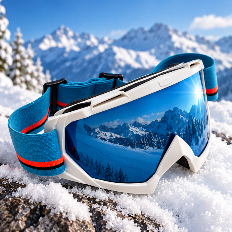 Gogle narciarskie i snowboardowe UV niebieskie lustrzane rozmiar uniwersalny